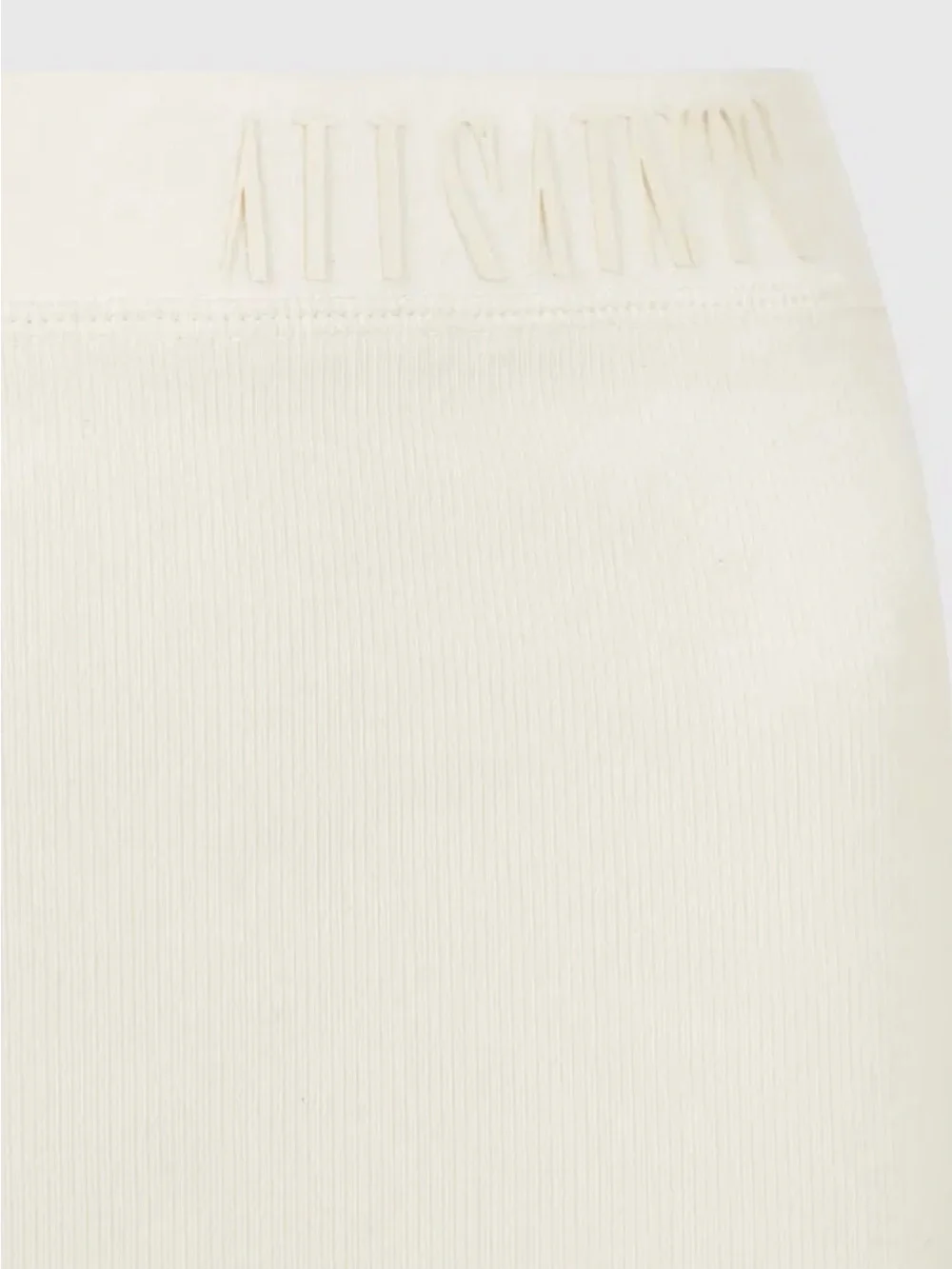 All Saints Ivory Ribbed Knit Midi Skirt